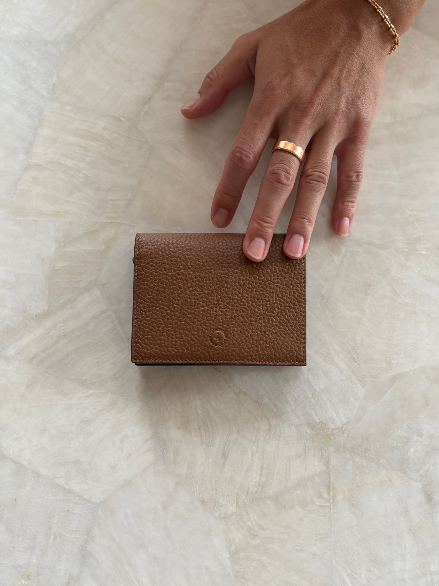 // Leather mini wallet チェーン付