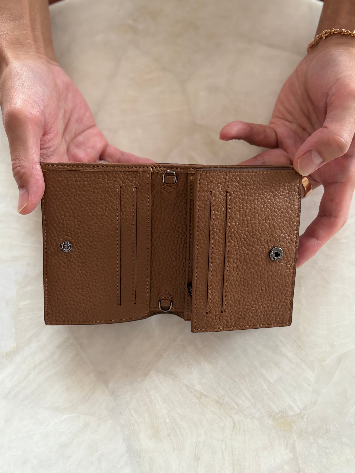 // Leather mini wallet チェーン付